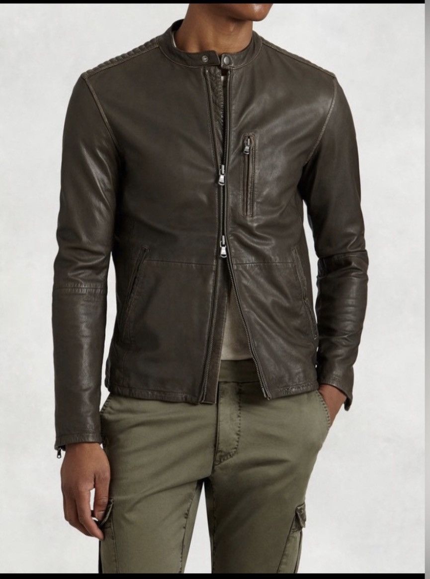 John Varvatos Leather Racer Jacket. Medium Size US S / EU 44-46 / 1 - 13 Thumbnail