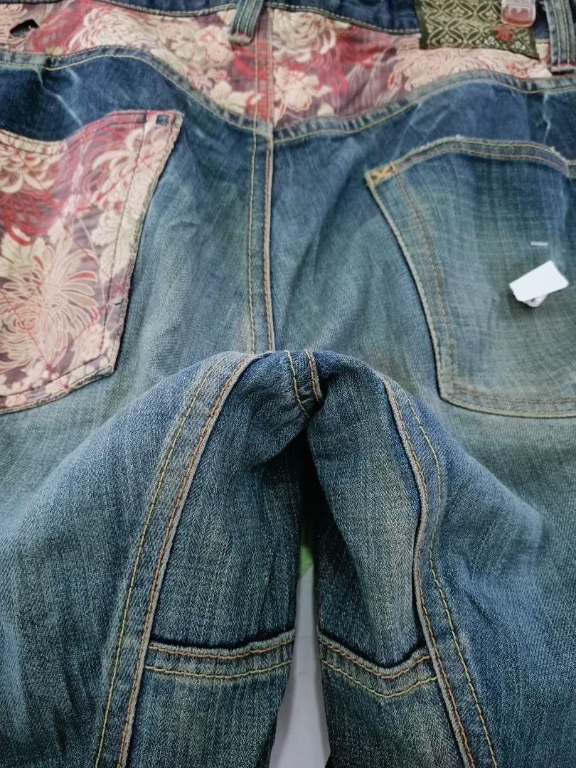 Eternal Eternal Kurashiki Japan Patchwork Distressed Jeans Size US 35 - 7 Thumbnail