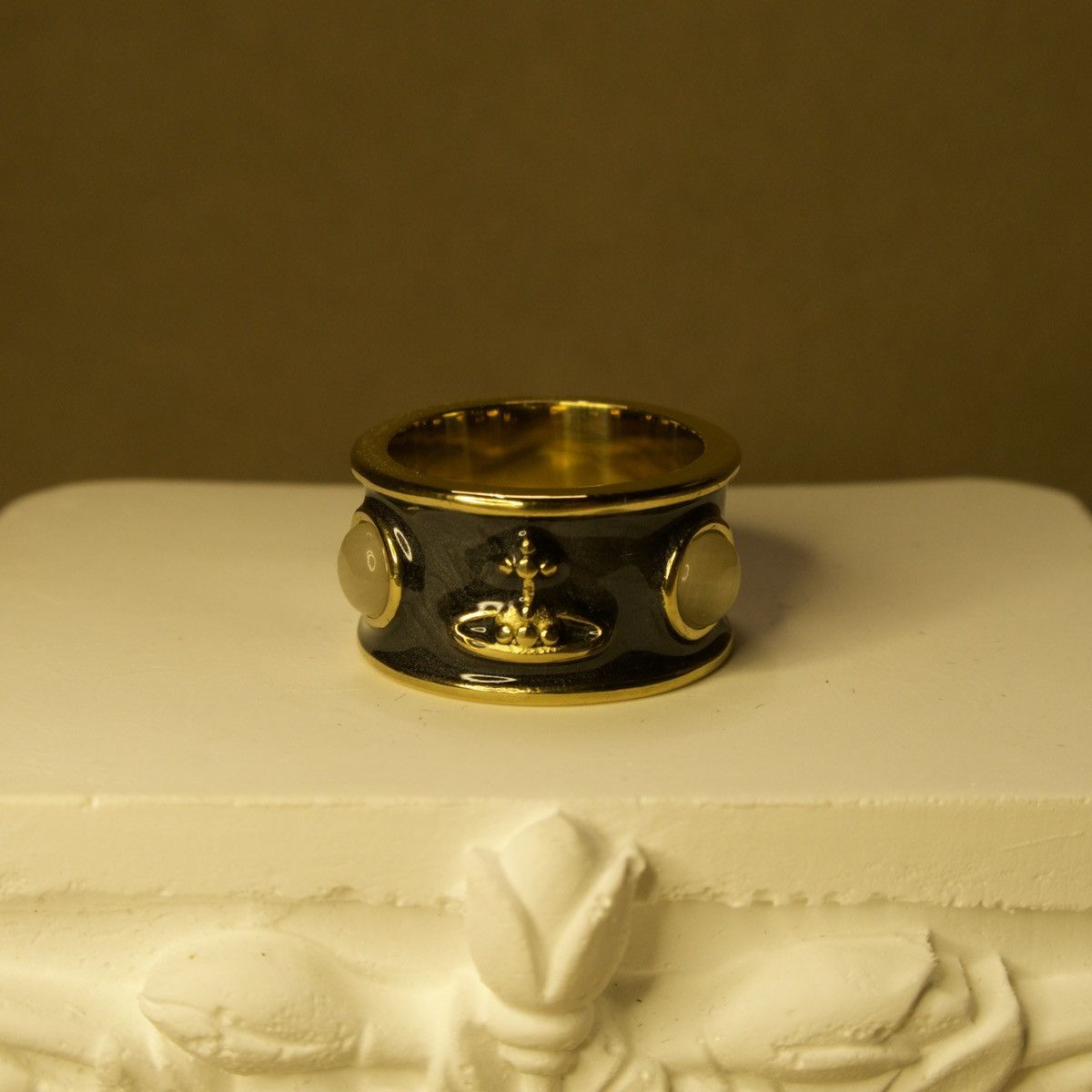 Other cream+ Titanium Steel Wide Band Saturn Ring (Unisex) Size ONE SIZE - 2 Thumbnail