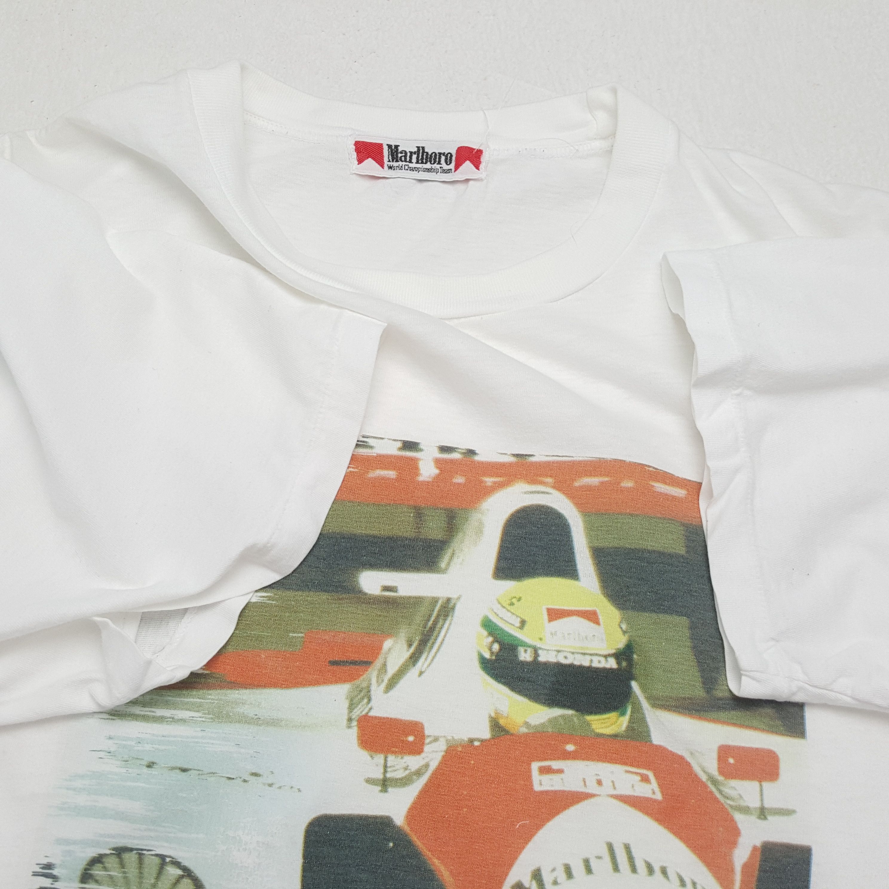 Marlboro × Vintage Vintage MARLBORO AYRTON SEEN F1 Lagend Racing T-Shirt Size US M / EU 48-50 / 2 - 6 Thumbnail