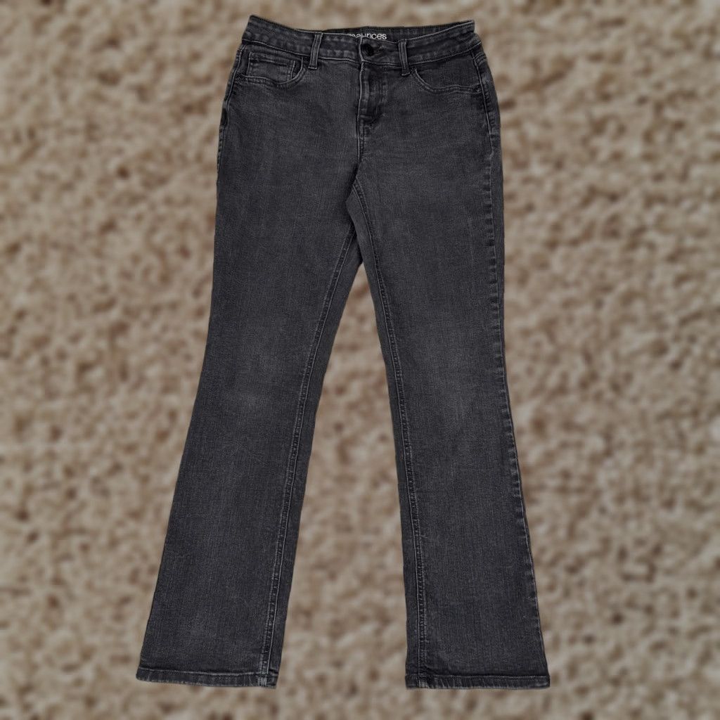 Vintage Maurices Jeans Womens 8 Gray Mid Rise Bootcut 28x31 Charcoal Wash Denim Stretch Size 30" / US 8 / IT 44 - 1 Thumbnail