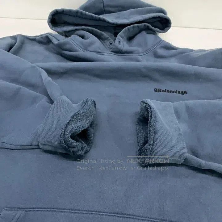 Balenciaga Balenciaga SS23 Blue Logo Embroidered Hoodie. Size US S / EU 44-46 / 1 - 8 Thumbnail