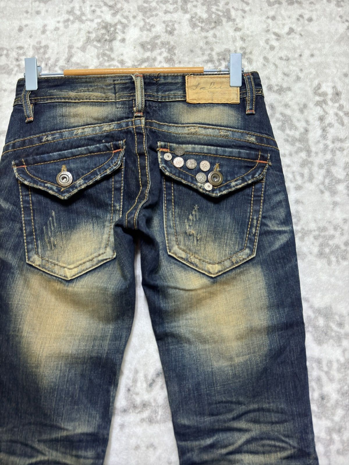 Japanese Brand Flared Lolita Jeans Muddy Wash Claw Mark Distressed Denim Size US 27 - 10 Thumbnail