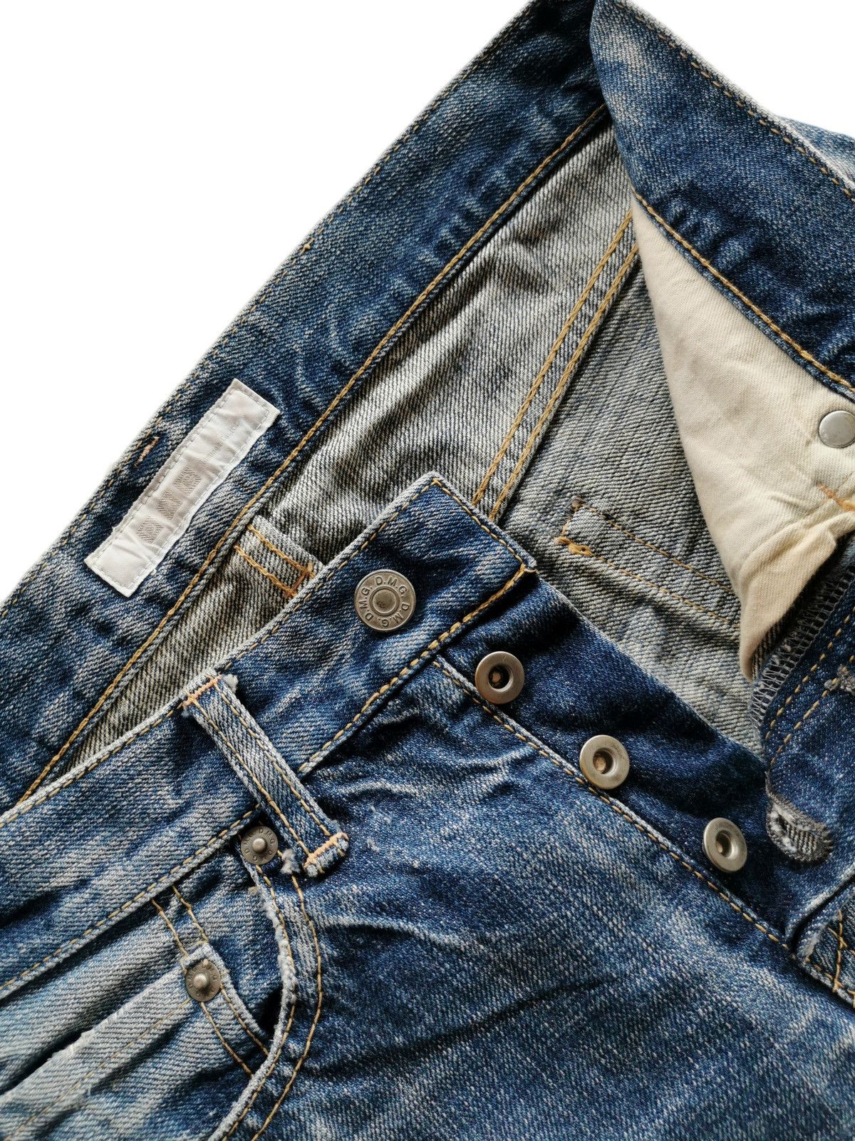 Japanese Brand Vintage DMG Distressed Japanese Denim Jeans Size US 30 / EU 46 - 9 Thumbnail