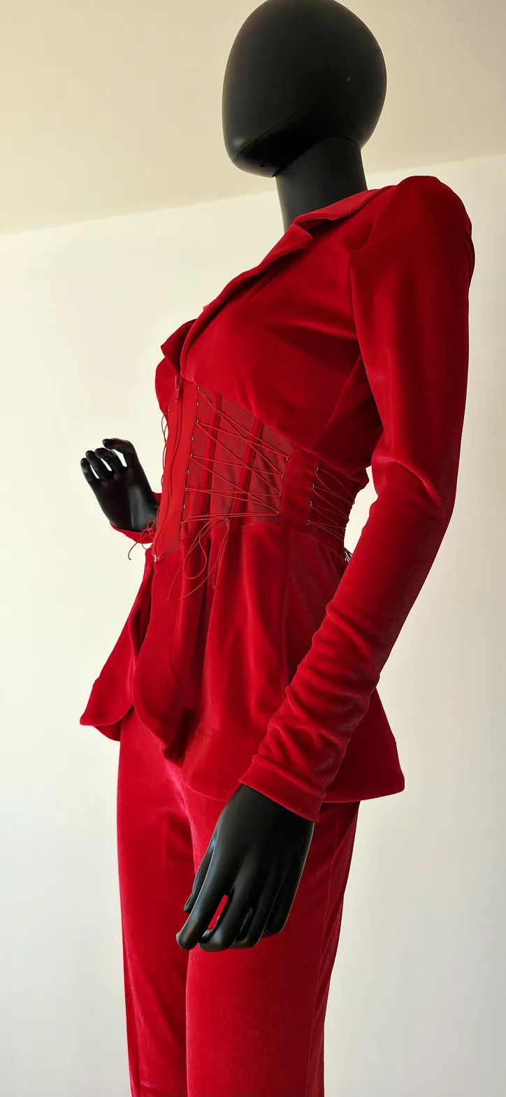 Other Corset Jacket + Flare Pants | Red | Size S Size S / US 4 / IT 40 - 6 Thumbnail