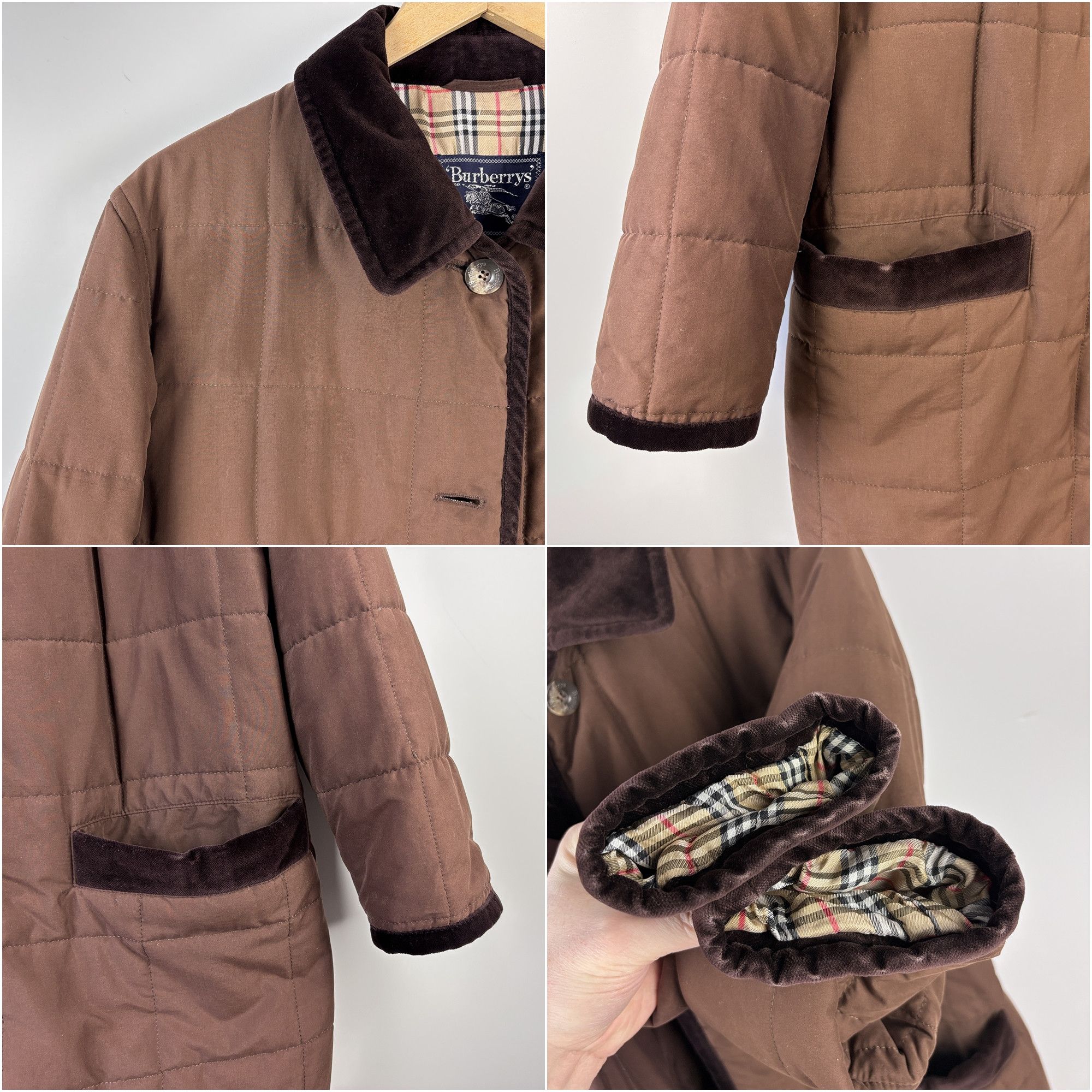 Burberry × Vintage Vintage Burberrys Nova Check Quilted Jacket Coat Brown 36 Size L / US 10 / IT 46 - 7 Thumbnail