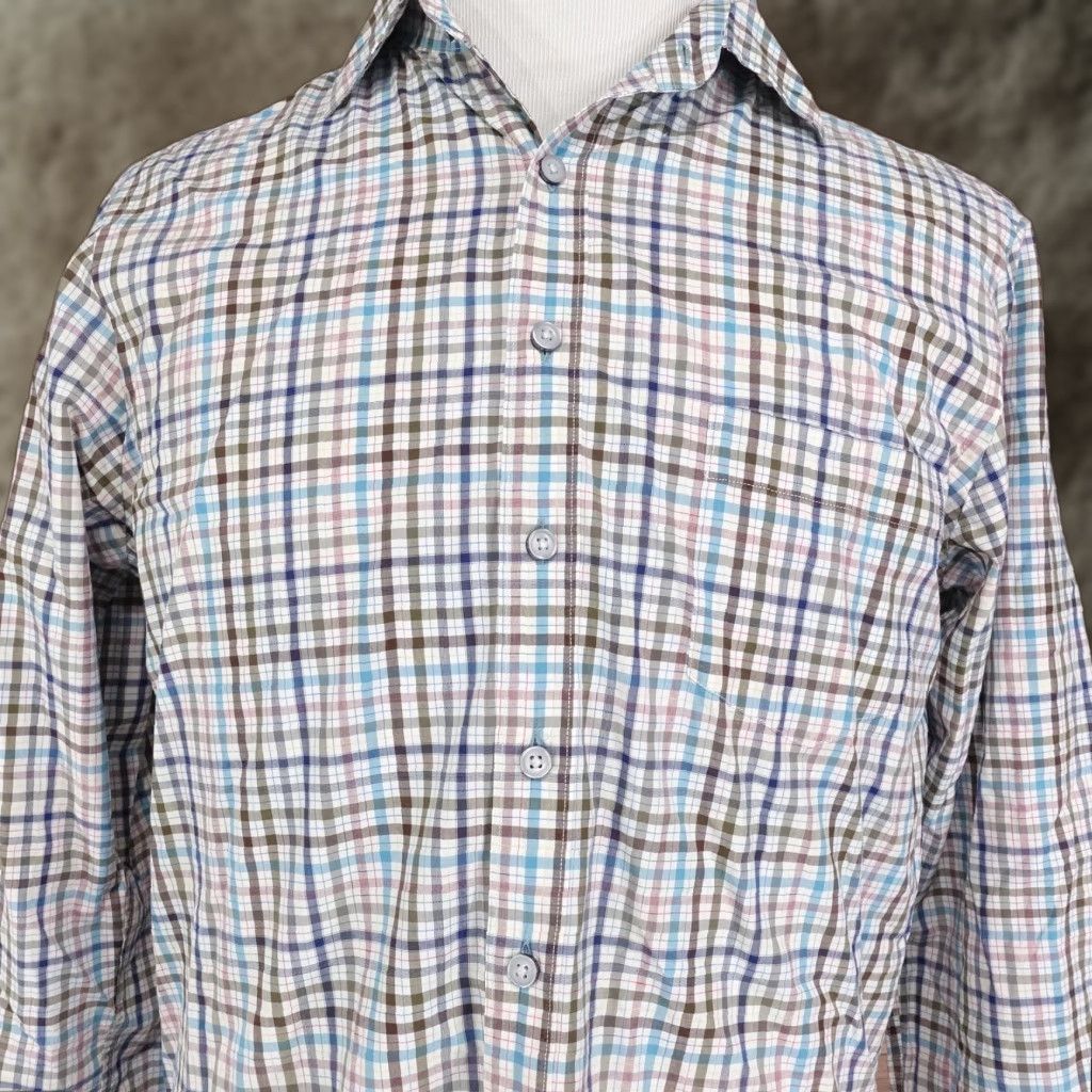 Rodd & Gunn Rodd & Gunn Shirt Mens M Blue Plaid Long Sleeve Button-Up Slim Sports Fit Italy Cotton Size US M / EU 48-50 / 2 - 1 Thumbnail
