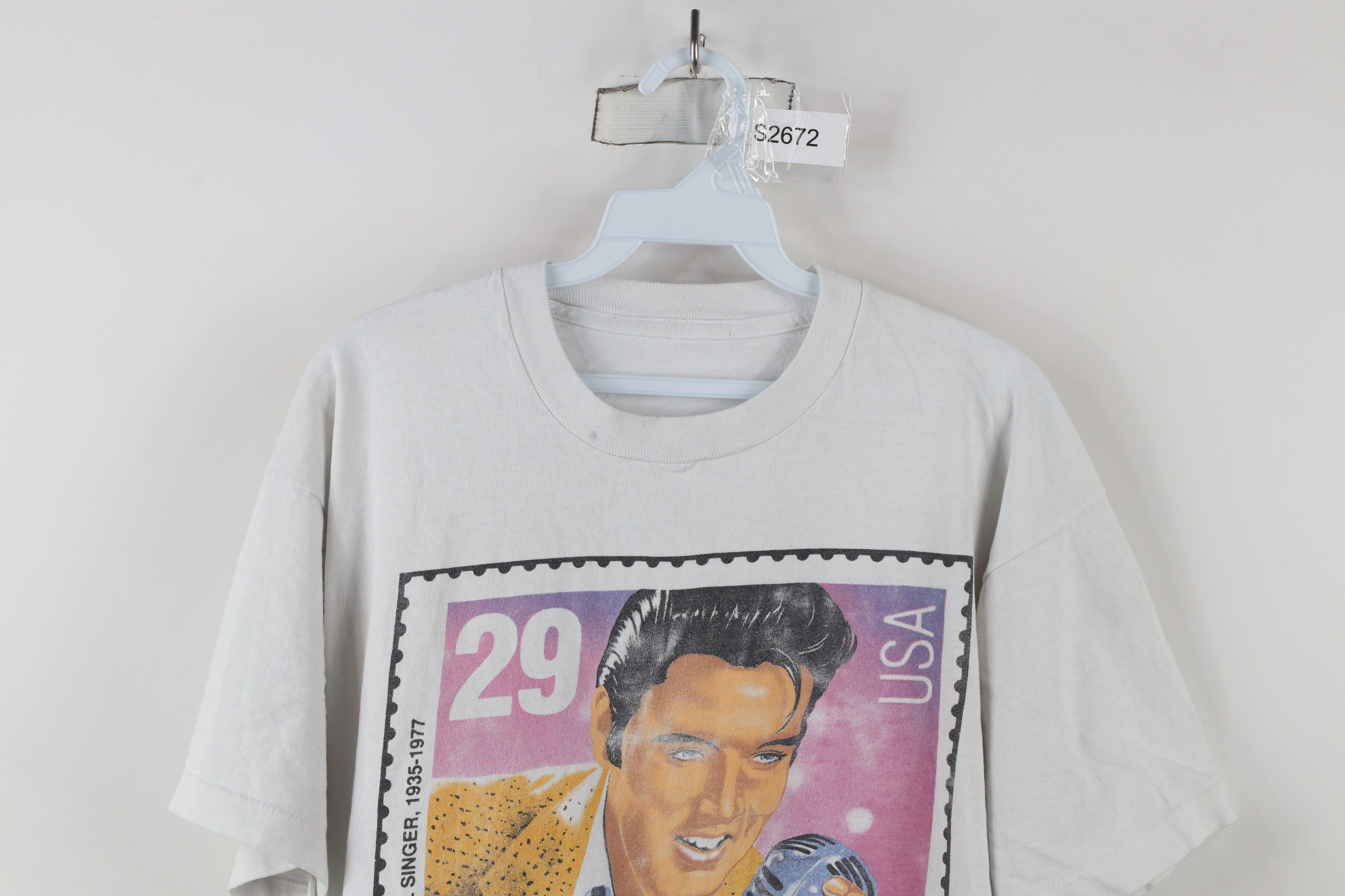 Vintage Vintage 90s Spell Elvis Presley Postage Stamp T-Shirt USA Size US L / EU 52-54 / 3 - 2 Thumbnail