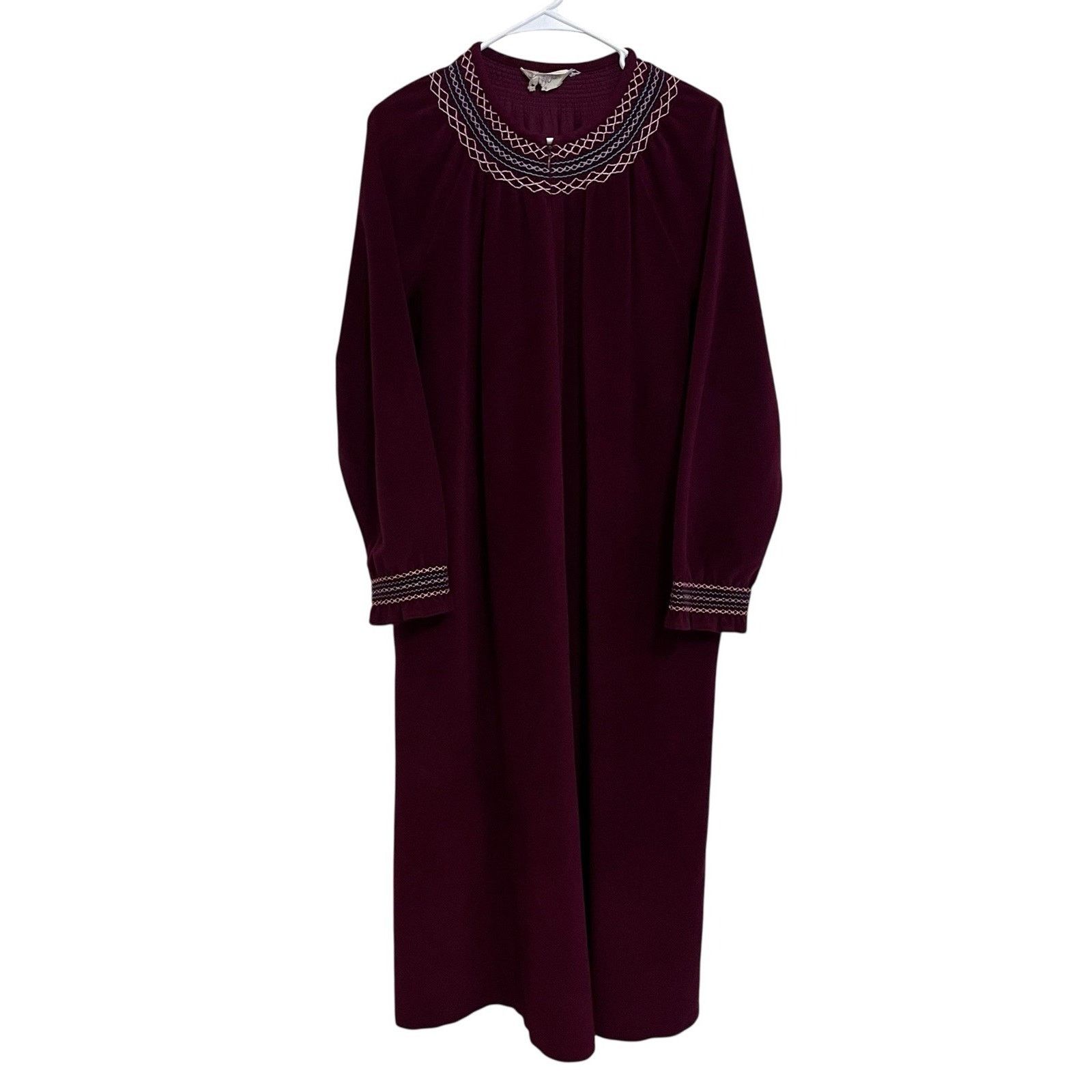 Vintage Vanity Fair | Vintage Medium Velour Zip Robe Smocked 60s 70s Size M / US 6-8 / IT 42-44 - 1 Thumbnail