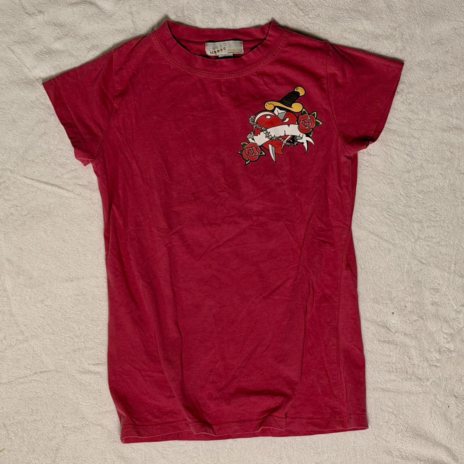 Unknown London Pink Neeso Neeso Tattoo Graphic Winged Dagger Tee Size L / US 10 / IT 46 - 1 Thumbnail