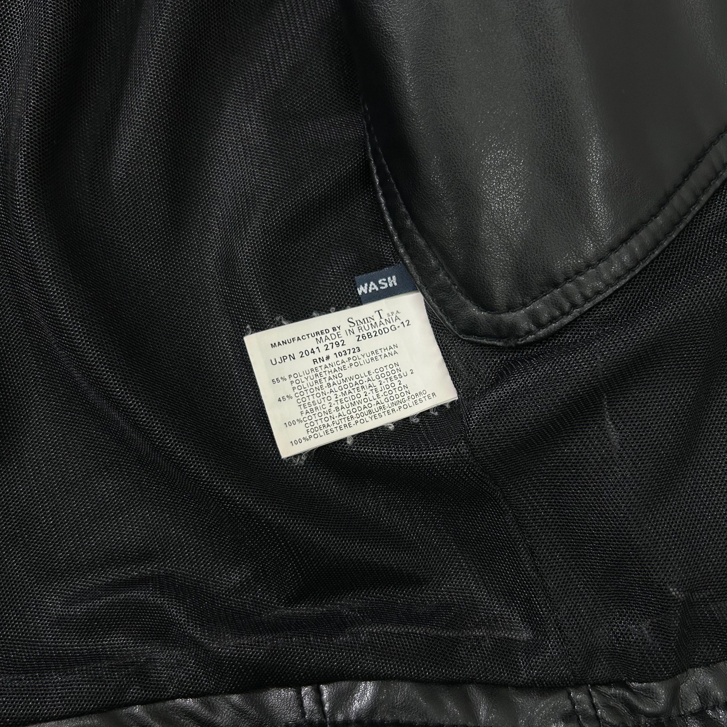 Armani Armani Jeans 2000's Leather Black Racing Jacket Size US M / EU 48-50 / 2 - 8 Thumbnail