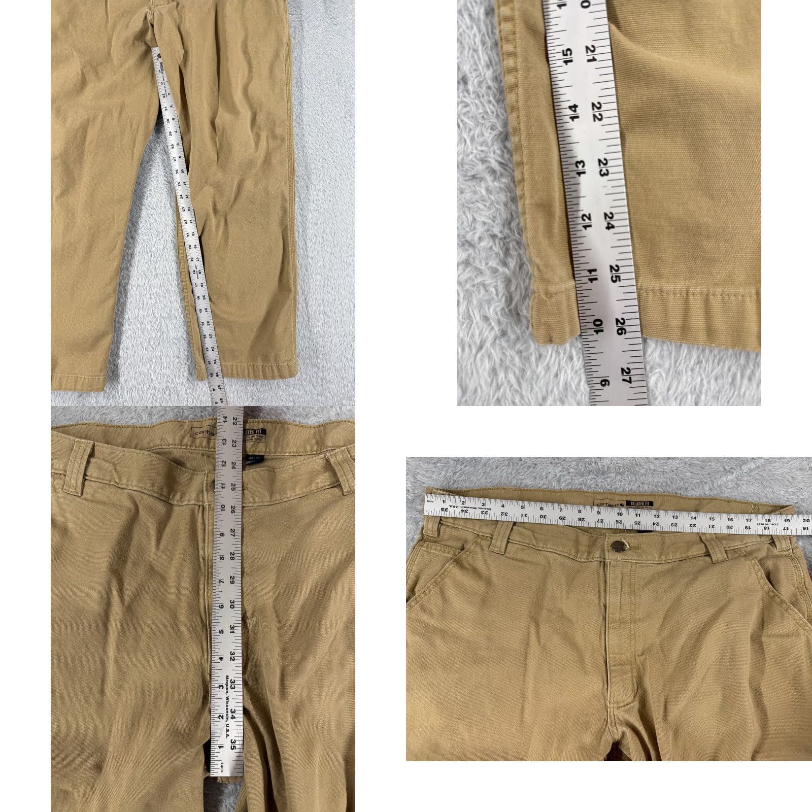 Carhartt VINTAGE Carhartt Pants Men 40 Beige Rip-Stop Cargo Relaxed Fit Rugged Flex Cotton Blend Size US 40 / EU 56 - 8 Thumbnail