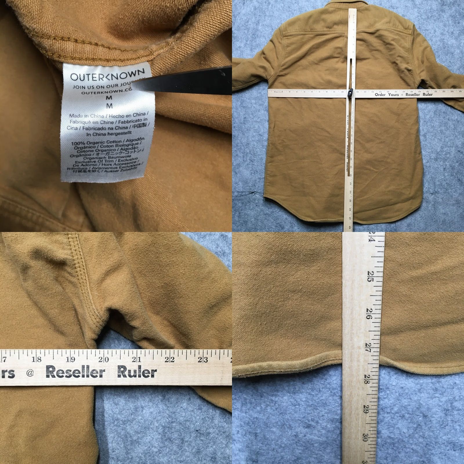 Outerknown OUTERKNOWN Chamois Flannel Shirt Men M Gold Heavyweight Button Surf Beach Long Sleeve Collared Pocketed Button-Up Vintage: No Size US M / EU 48-50 / 2 - 8 Thumbnail