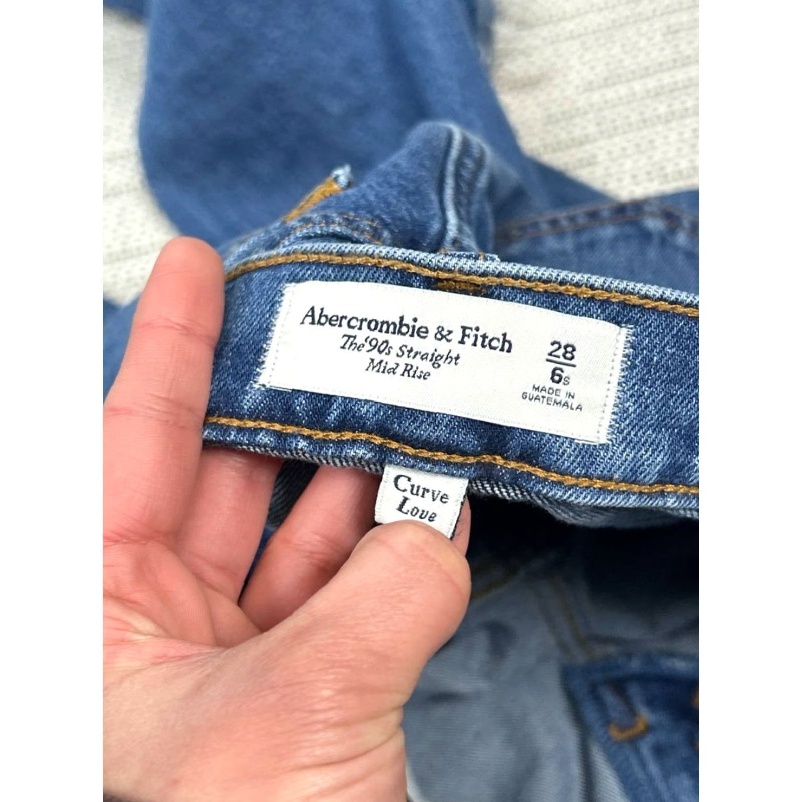 Abercrombie & Fitch Abercrombie & Fitch Curve Love The 90s Straight Jeans Women 28 Blue Logo 30x28 Size 28" / US 6 / IT 42 - 7 Thumbnail
