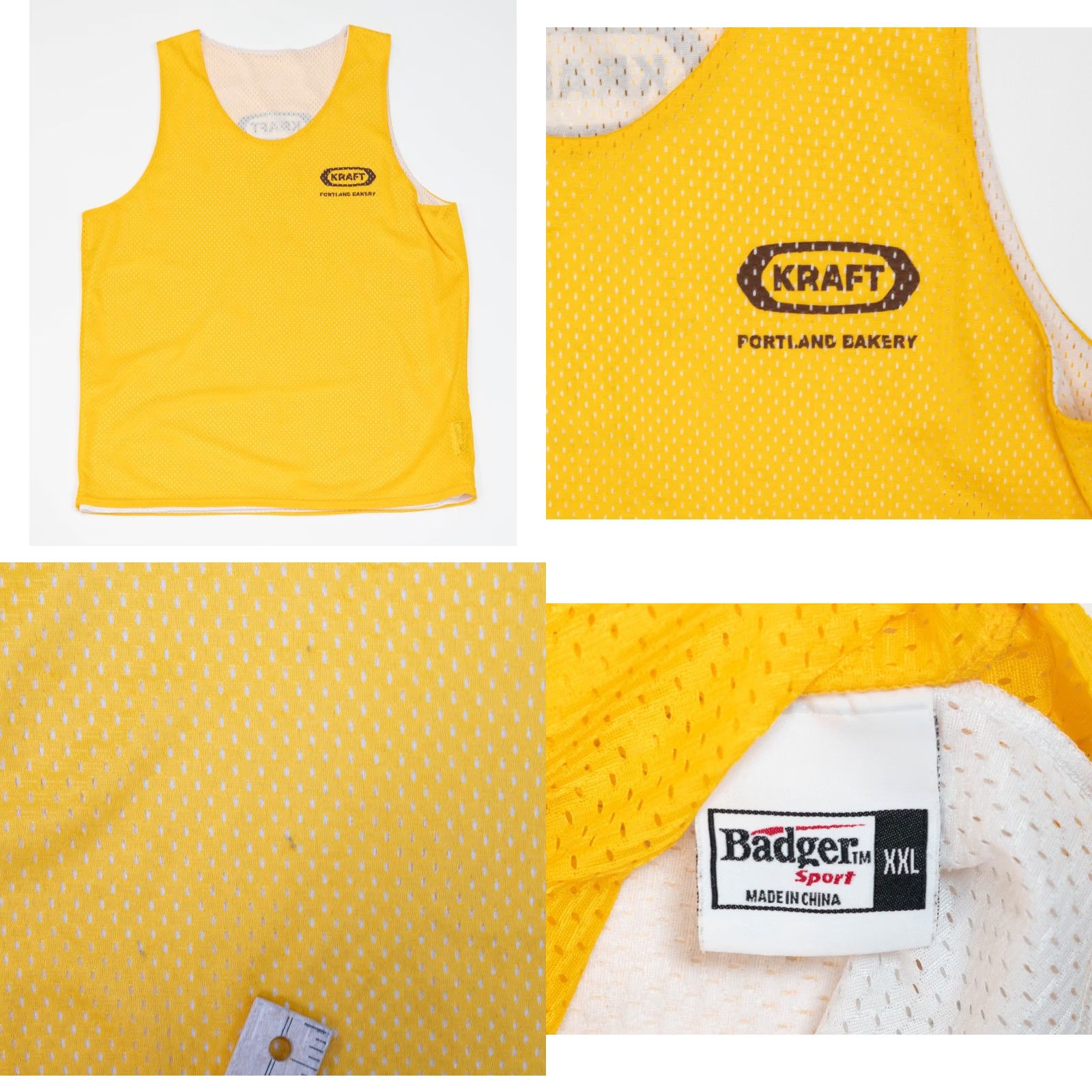 Vintage VINTAGE Badger Sport Basketball Jersey Shirt 2XL Yellow 90s Snack Promo Tee Mens Basketball NFT? Size US XXL / EU 58 / 5 - 9 Thumbnail