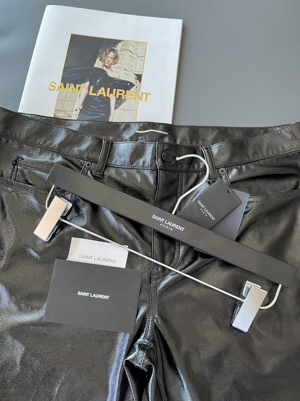 Saint Laurent Paris × Yves Saint Laurent Brand New Runway Saint Laurent Leather Wax Shiny Pant Size US 34 / EU 50 - 10 Thumbnail