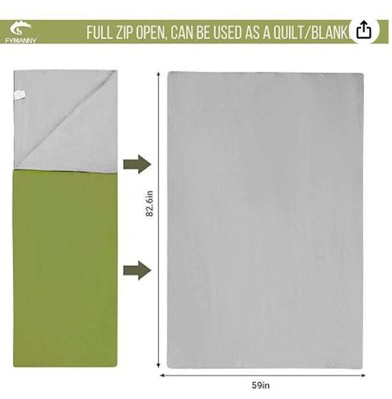Designer Warm Weather Sleeping Bag Waterproof Compact Lightweight Size ONE SIZE - 4 Thumbnail
