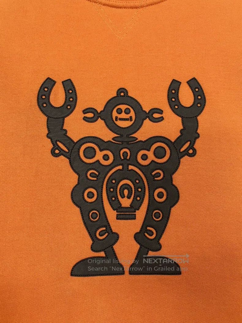 Hermes Hermes Orange Leather Robot Motif Sweatshirt Long Sleeve T Size M / US 6-8 / IT 42-44 - 2 Thumbnail