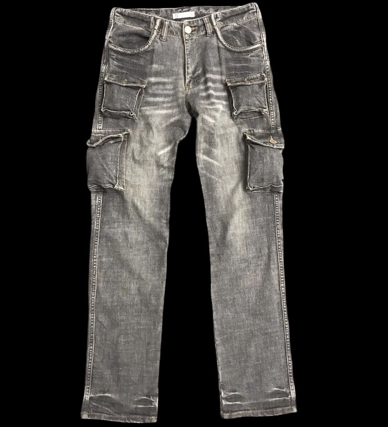 Japanese Brand GLOBAL WORK 3D 8 Pockets Cargo Jeans Size US 31 - 1 Thumbnail