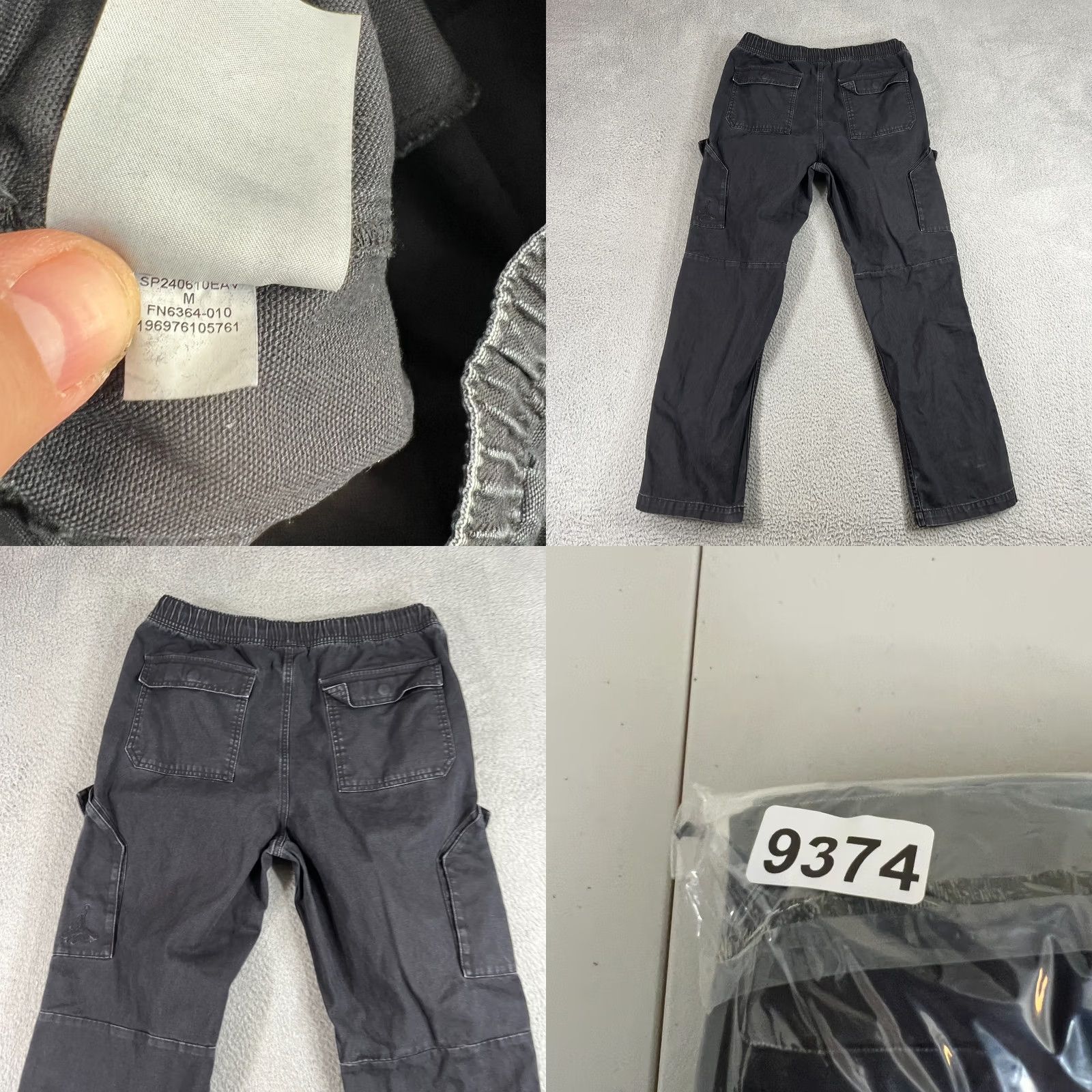 Nike Nike Air Jordan Essentials Chicago Trousers Mens Medium Black Cargo Pants 90s Logo Collection Regular Fit Size US 31 - 8 Thumbnail