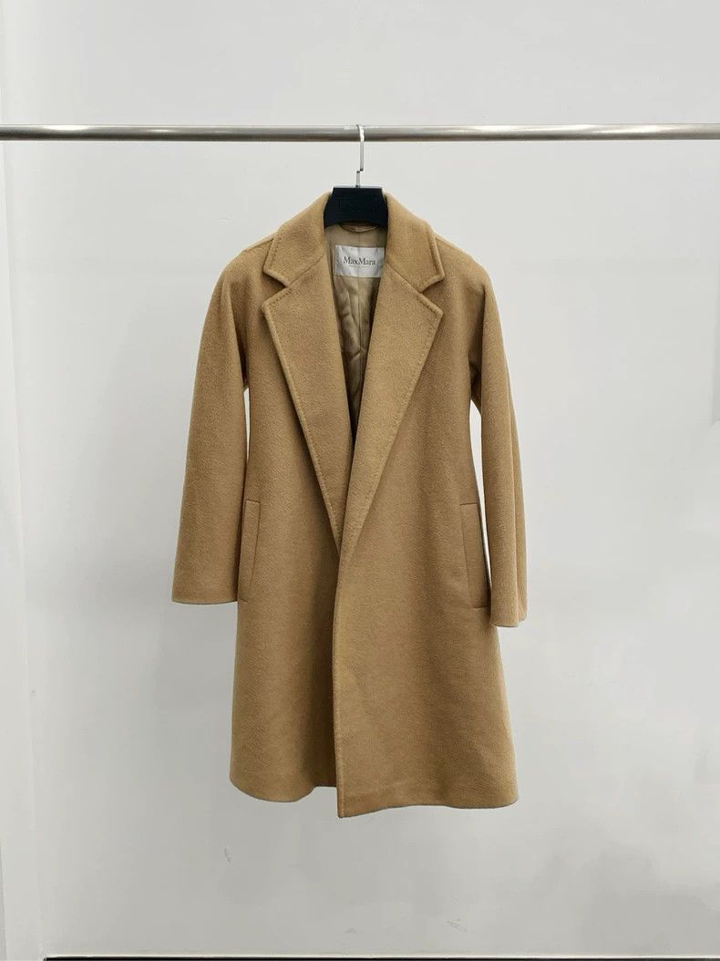 Max Mara Max Mara Coffee color fall shoulder coat with belt Size S / US 4 / IT 40 - 1 Thumbnail