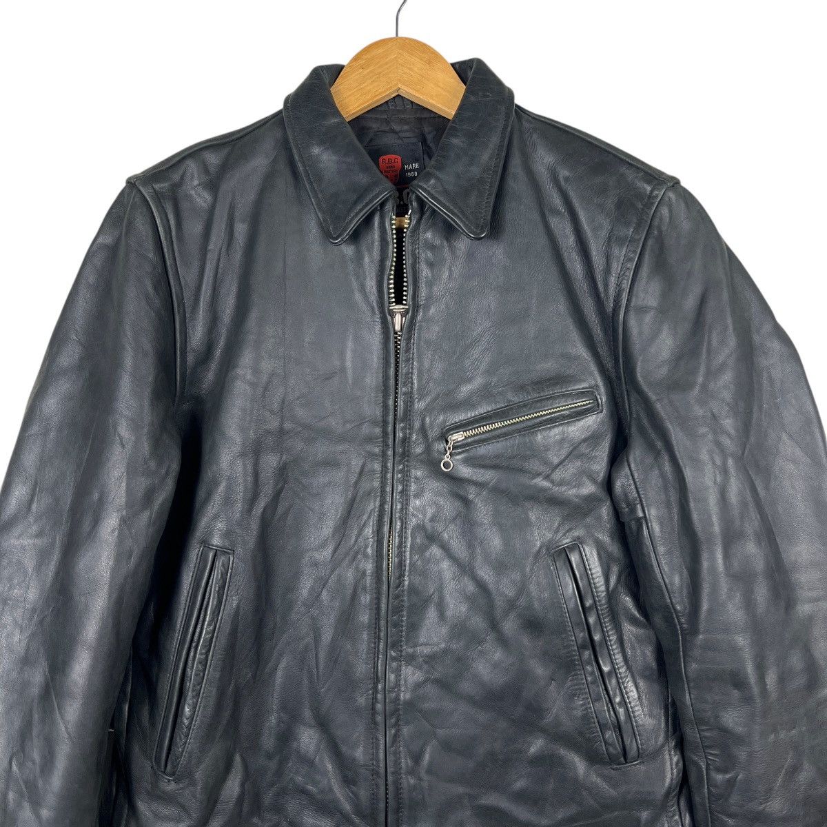 Genuine Leather 🔥 R.B.C LEGEND STEERHIDE REAL LEATHER CAFE RACER JACKET Size US S / EU 44-46 / 1 - 4 Thumbnail