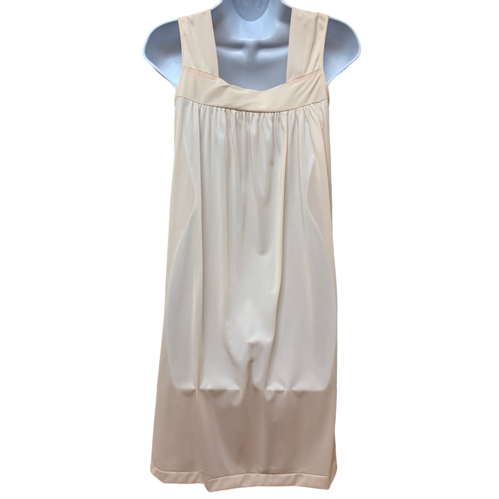 Vintage VINTAGE Gilead Nightgown Silk Nylon Cottagecore Prairie Blue Floral Embroidery NEW Nightgown S Beige Womens Size ONE SIZE - 2 Thumbnail