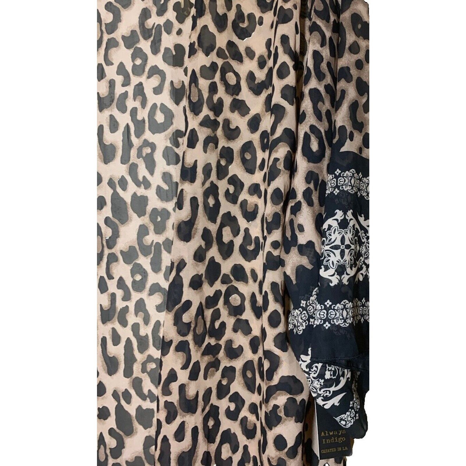 Indigo Always Indigo Kimono Style Top Cheetah Print Size L New Size L / US 10 / IT 46 - 2 Thumbnail