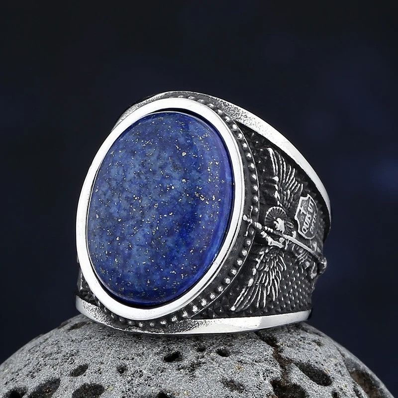 Vintage Blue Stone Ring Size ONE SIZE - 3 Thumbnail