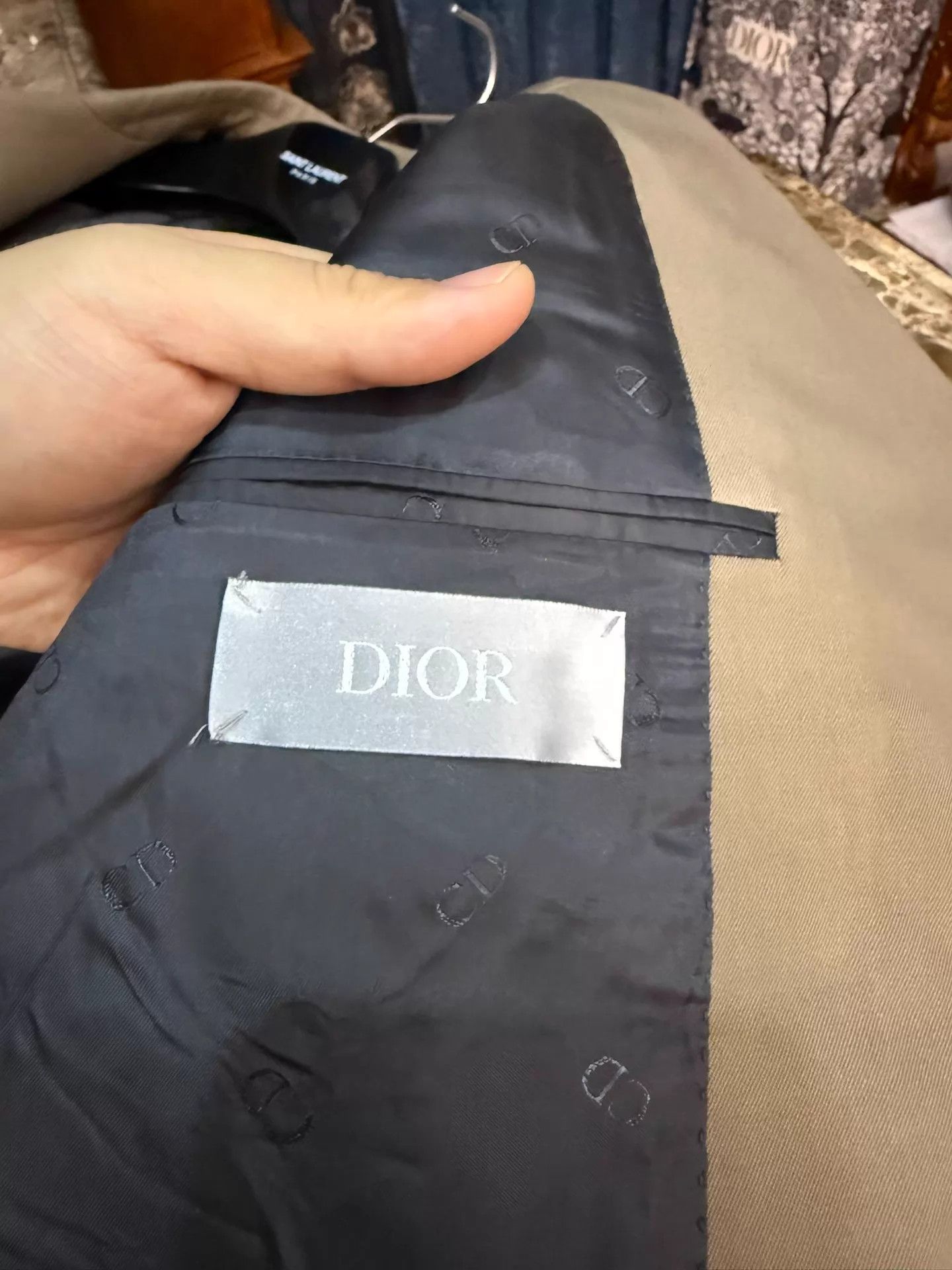 Dior DIOR light brown side fabric button blazer 48 Size 48R - 5 Thumbnail