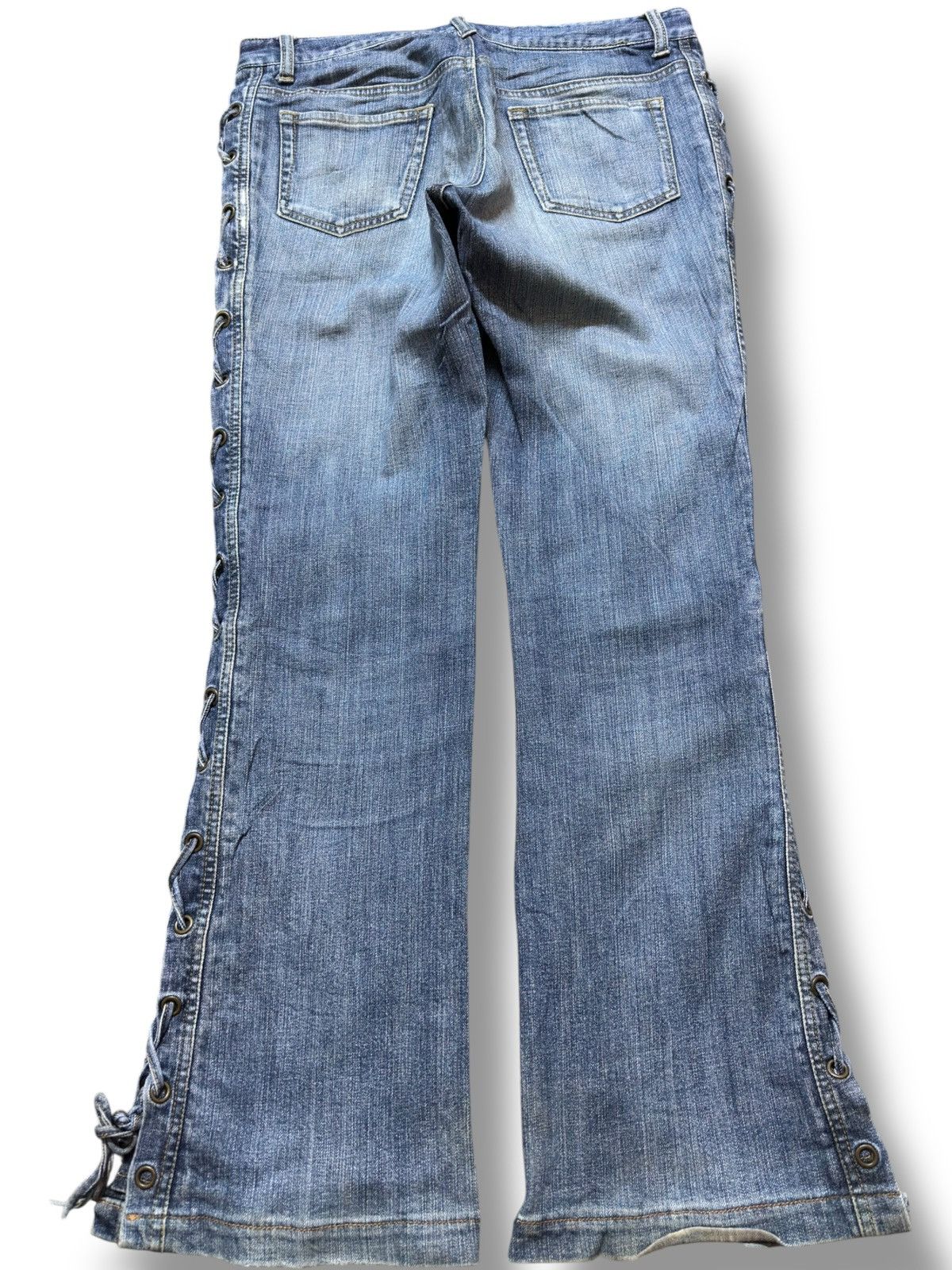 Tornado Mart Vintage Oririn Flare Bootcut Lace Up Women Denim Size US 31 - 5 Thumbnail