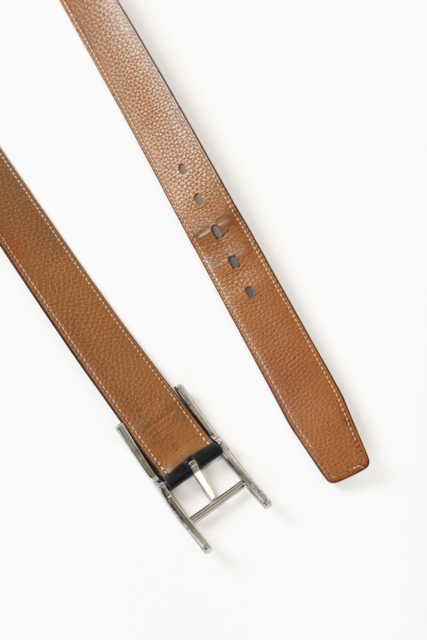 Hermes Hermes Quentin Black Brown Noir Gold Reversible Belt Size ONE SIZE - 4 Thumbnail
