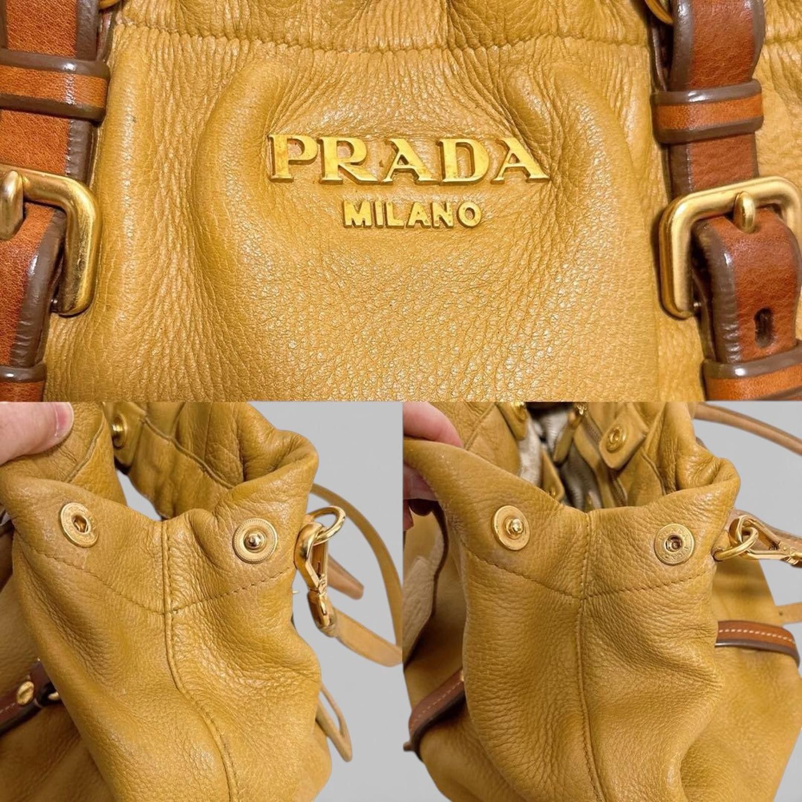 Prada Prada - Brown Leather Handbag Brown Straps Size ONE SIZE - 3 Thumbnail