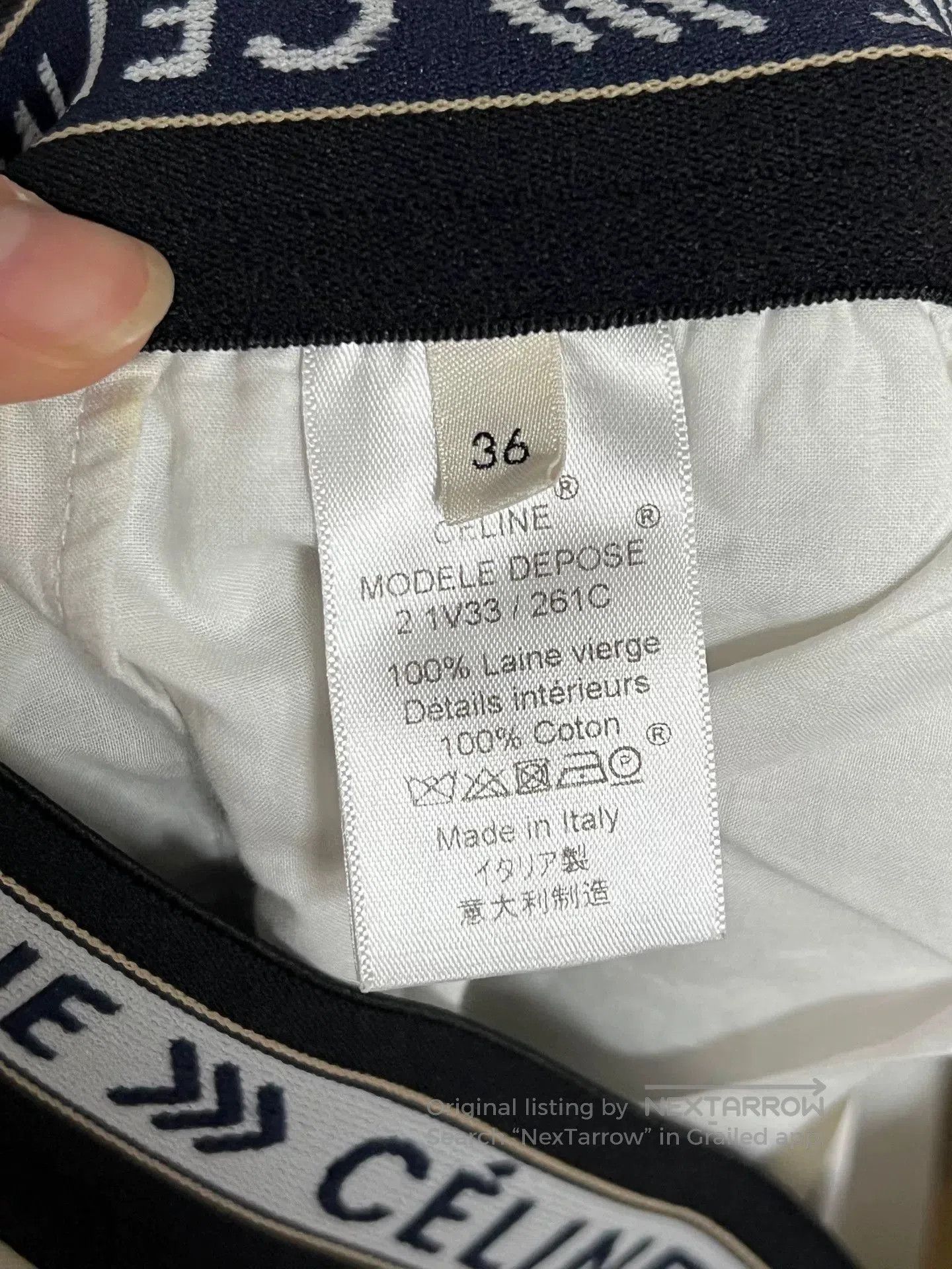 Celine beige wool waist-defining pants. Size 35" - 4 Thumbnail