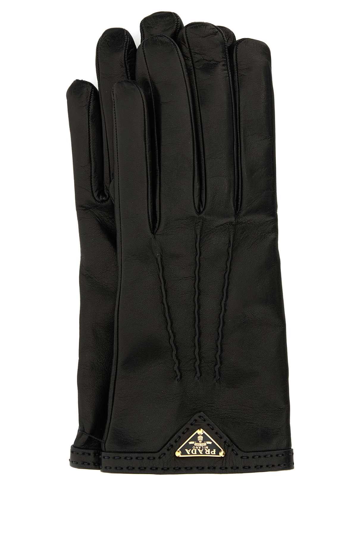 Prada Black Nappa Leather Gloves Size ONE SIZE - 1 Thumbnail