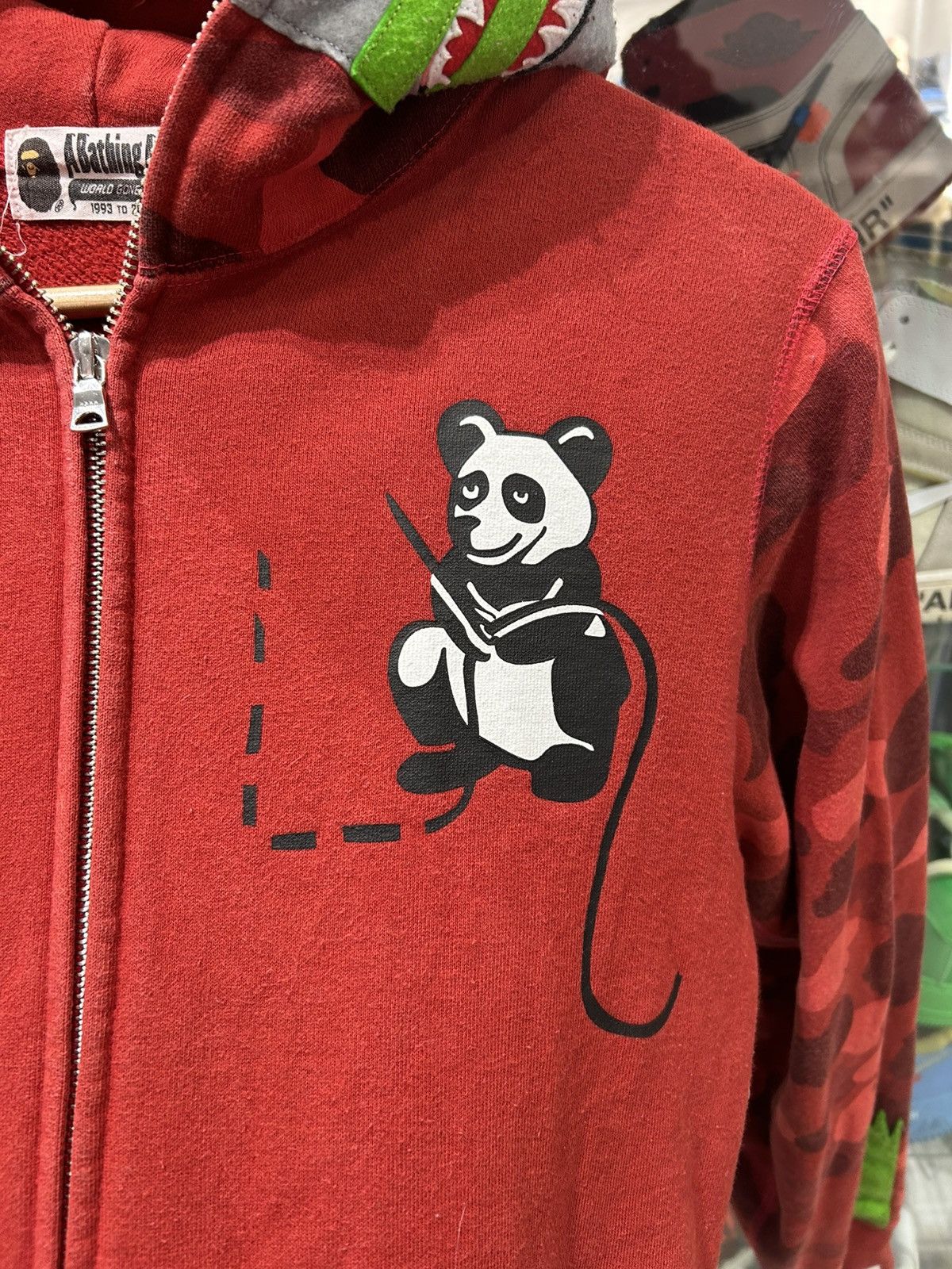 Bape Bape Panda Full Zip Hoodie Red Size US S / EU 44-46 / 1 - 2 Thumbnail