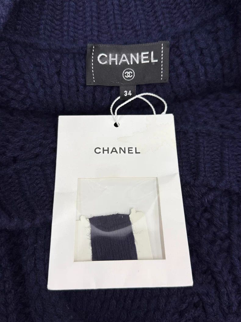 Chanel Chanel Hamburg series blue knitted medium and long sweater Size XXS / US 00 / IT 34 - 4 Thumbnail