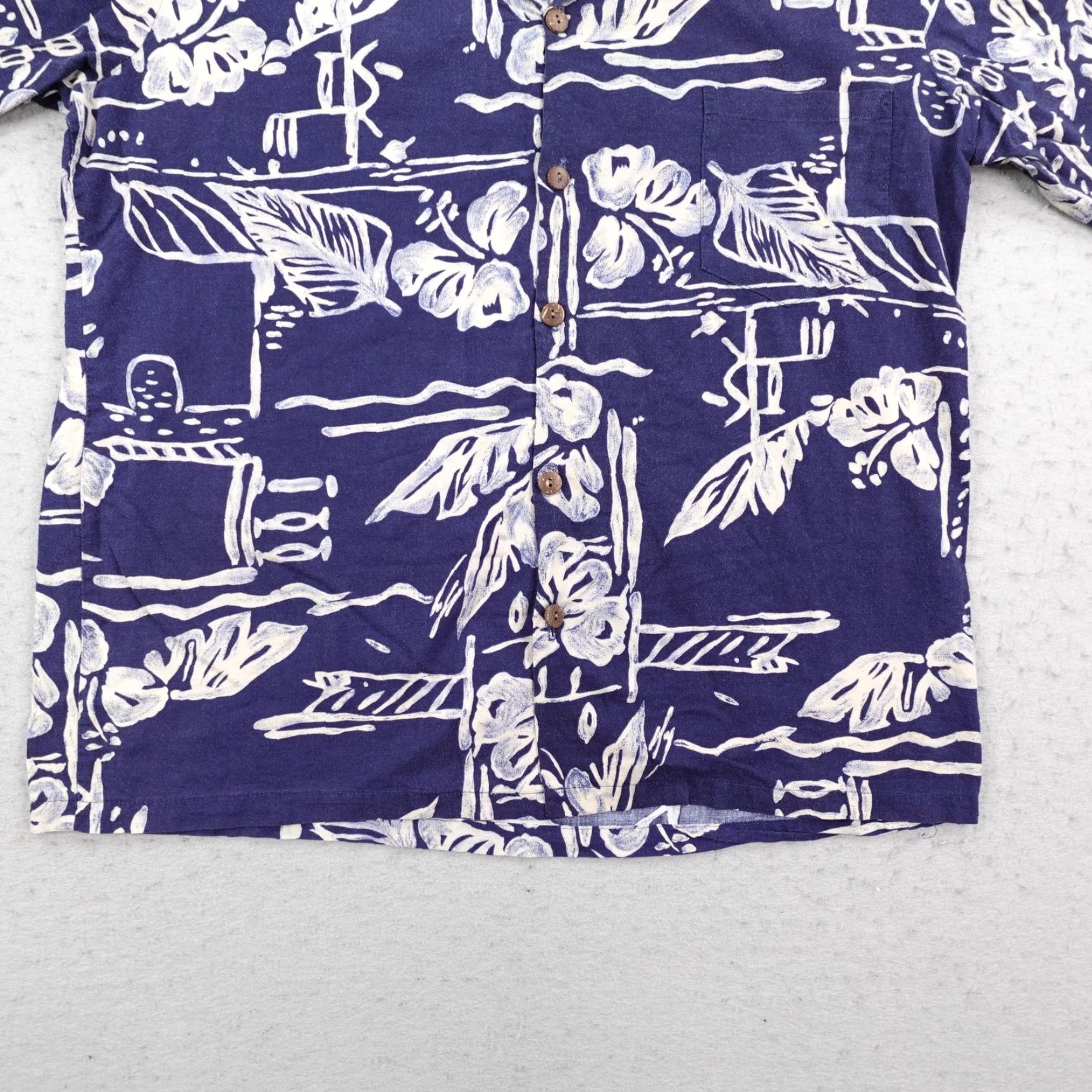 Hilo Hattie VINTAGE Hilo Hattie Shirt Mens Large Blue Hawaiian Aloha Floral Button-Up Camp Shirt Size US L / EU 52-54 / 3 - 4 Thumbnail