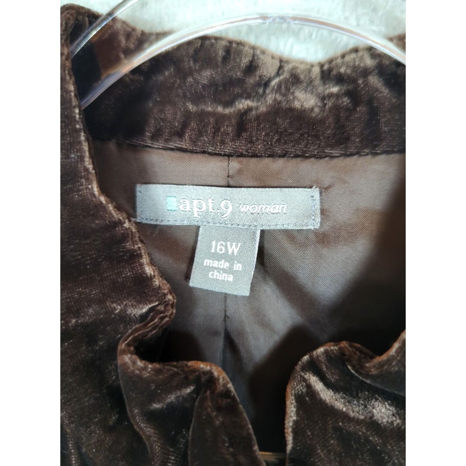Apt. 9 VINTAGE Apt 9 dark brown velvet embroidered blazer jacket Womens 16 whimsy goth fairycore Size XXL / US 16-18 / IT 52-54 - 3 Thumbnail