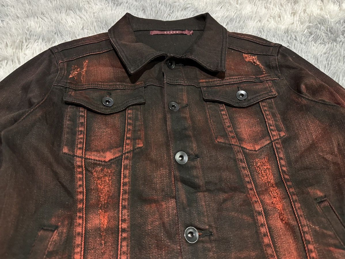14th Addiction 🔥Y2K Archived Seana Blood Waxed Denim Jacket Vkei Goth Punk Size US M / EU 48-50 / 2 - 9 Thumbnail