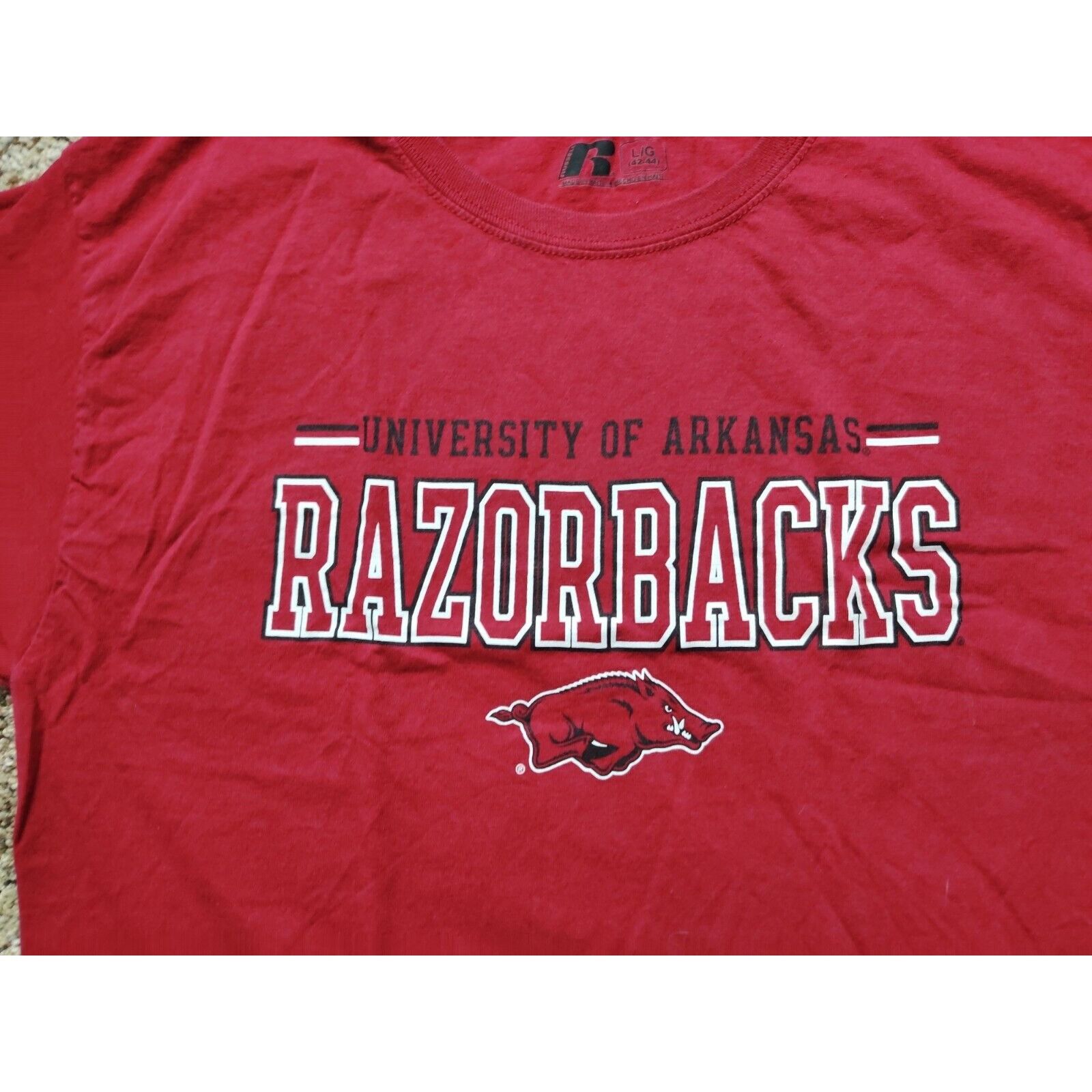 Russell Athletic University of Arkansas Shirt Adult Mens Large Razorbacks Size US L / EU 52-54 / 3 - 2 Thumbnail