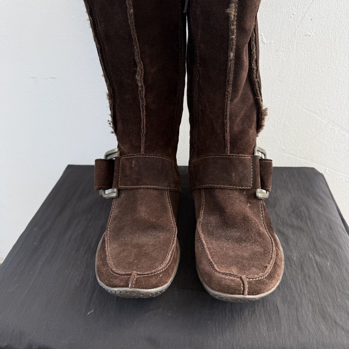 If Six Was Nine Vintage Suede leather Brown Knee High Boots Size US 7 / IT 37 - 6 Thumbnail