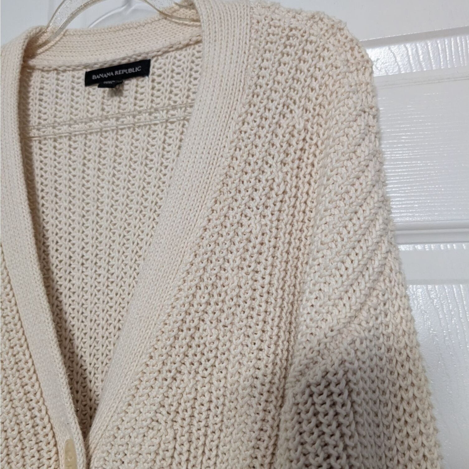 Banana Republic Banana Republic Ribbed Cardigan Womens Size Medium Ivory Size M / US 6-8 / IT 42-44 - 2 Thumbnail