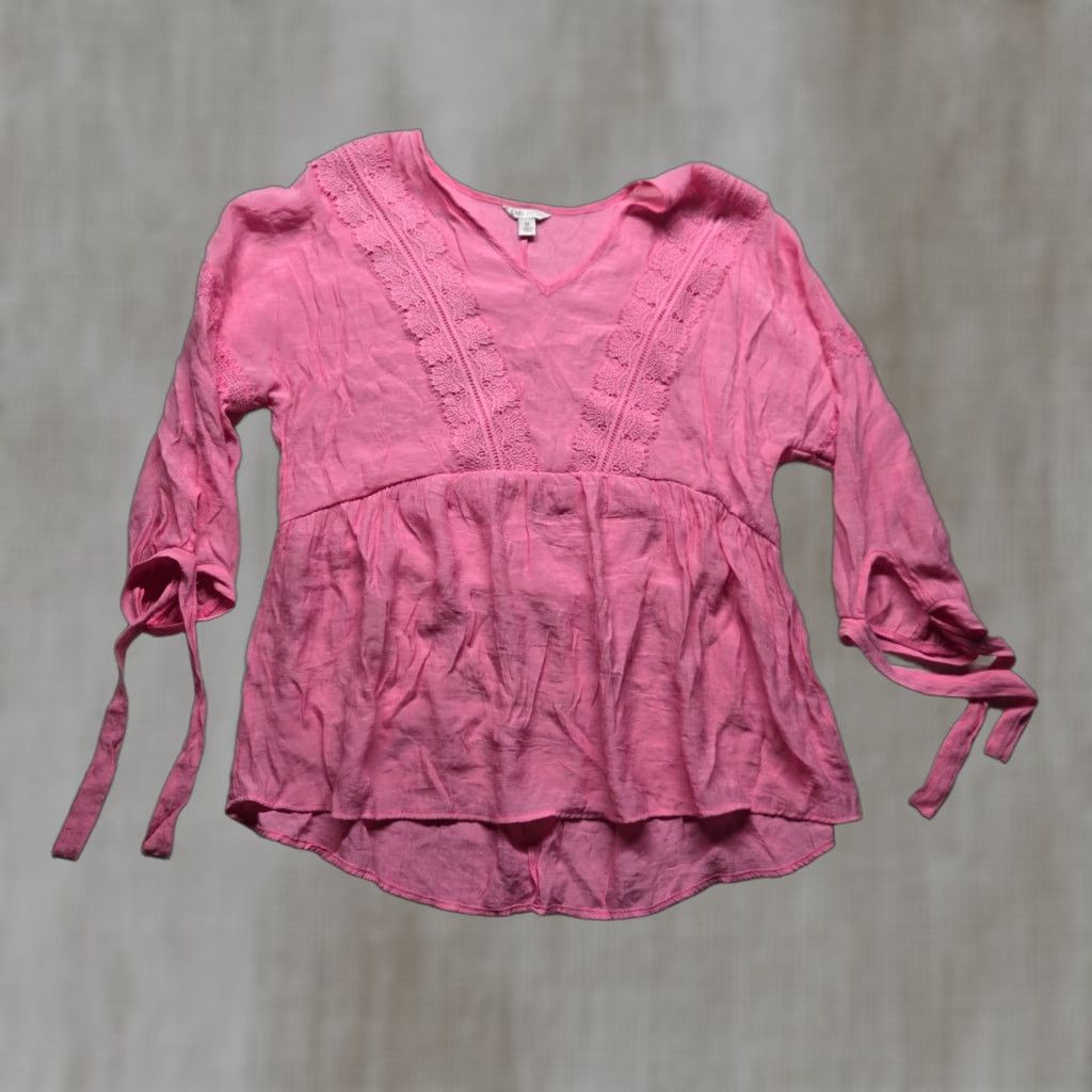 Vintage VINTAGE Cato Blouse Shirt Adult Women's Size M Long Sleeve Solid Pink Size M / US 6-8 / IT 42-44 - 1 Thumbnail