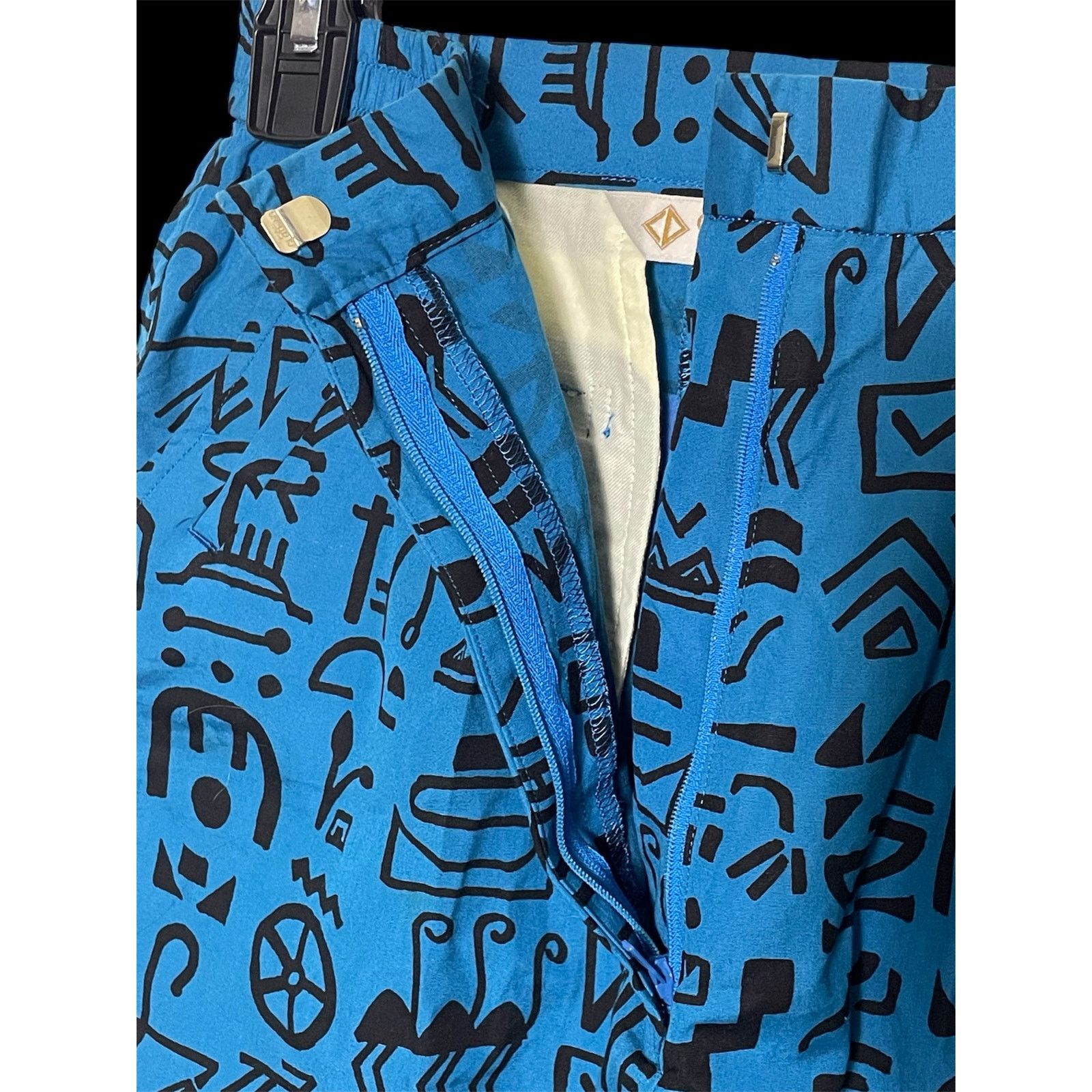 Vintage Christian Dior Sports Blue Geometric Pattern Shorts