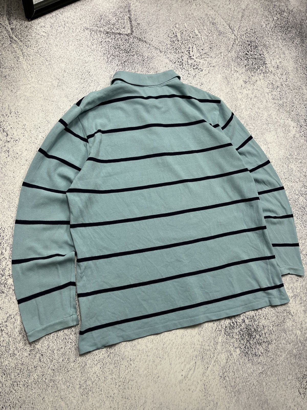 Lacoste × Vintage Vintage Lacoste Blue Rugby Long Sleeve Striped 90s Mini Logo Size US L / EU 52-54 / 3 - 14 Thumbnail