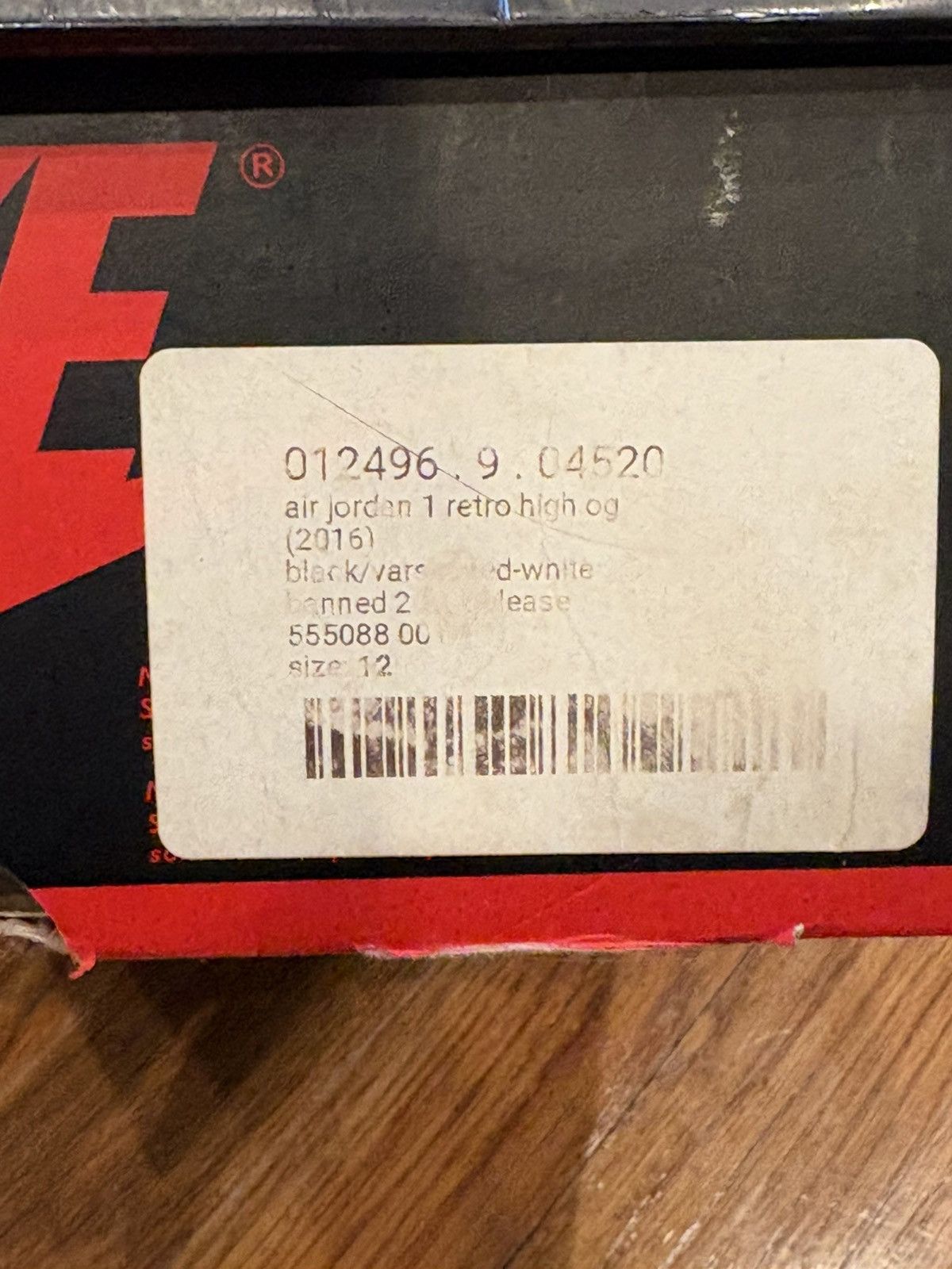 Nike Jordan 1 Banned/Bred 2016 Size US 12 / EU 45 - 21 Thumbnail
