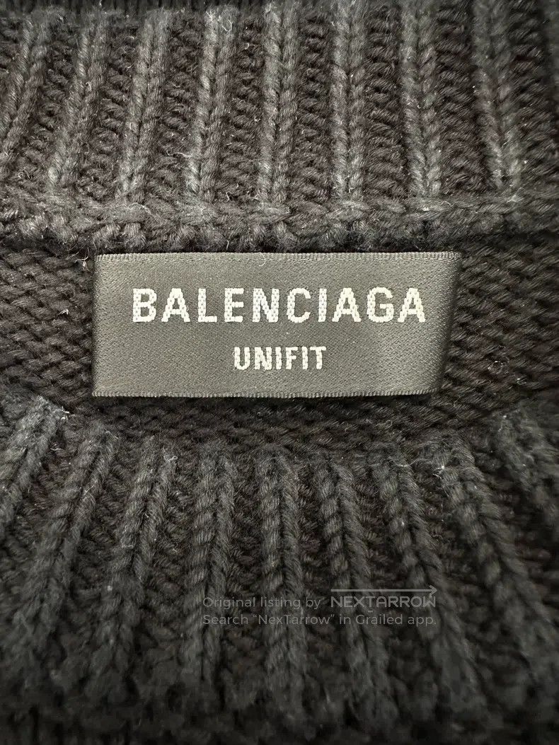 Balenciaga Green 520 Embroidered Logo Black Loose Fit Swea