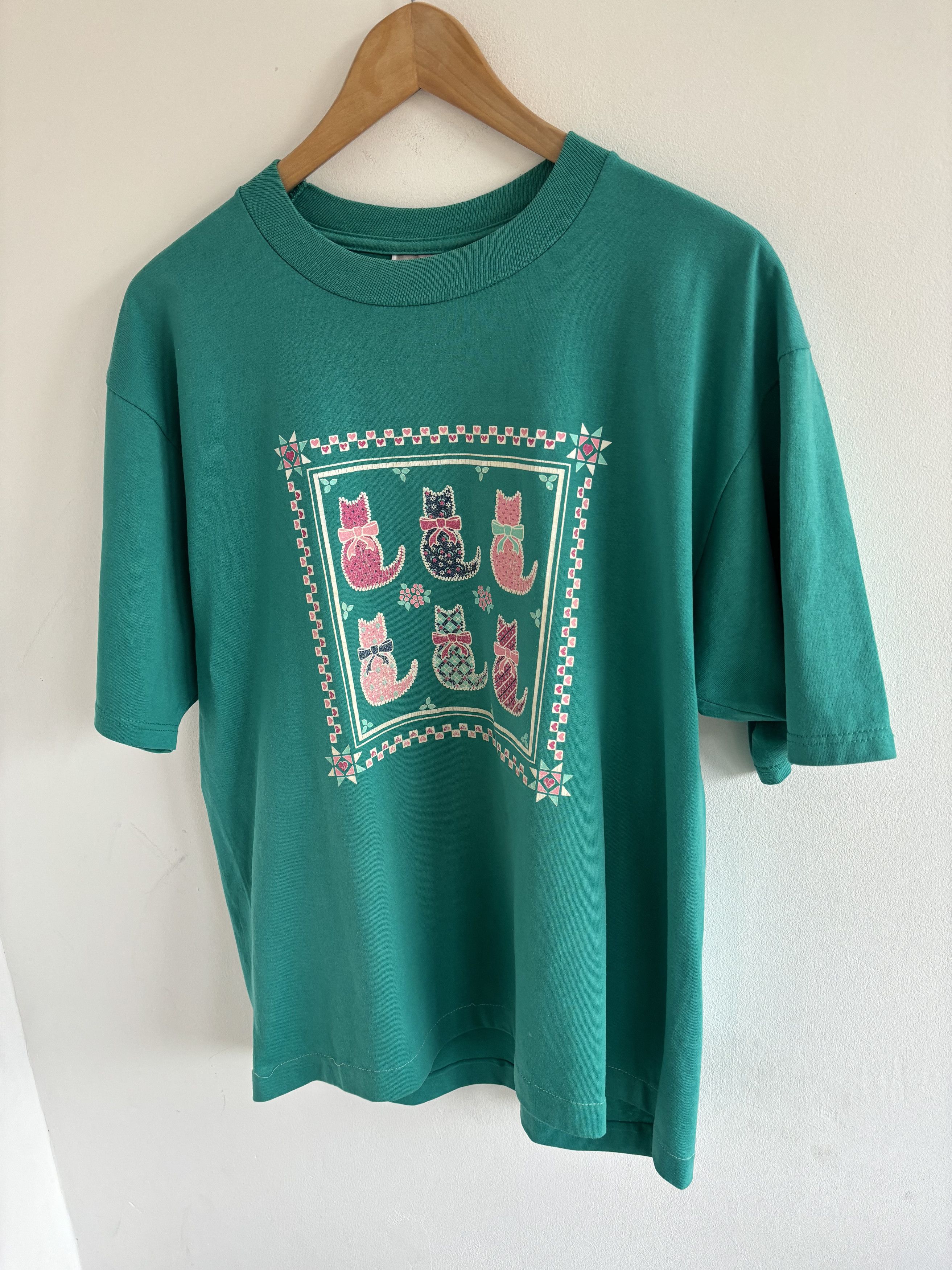 Jerzees × Vintage Vintage 90s Cats Cute Tee Size US L / EU 52-54 / 3 - 2 Thumbnail