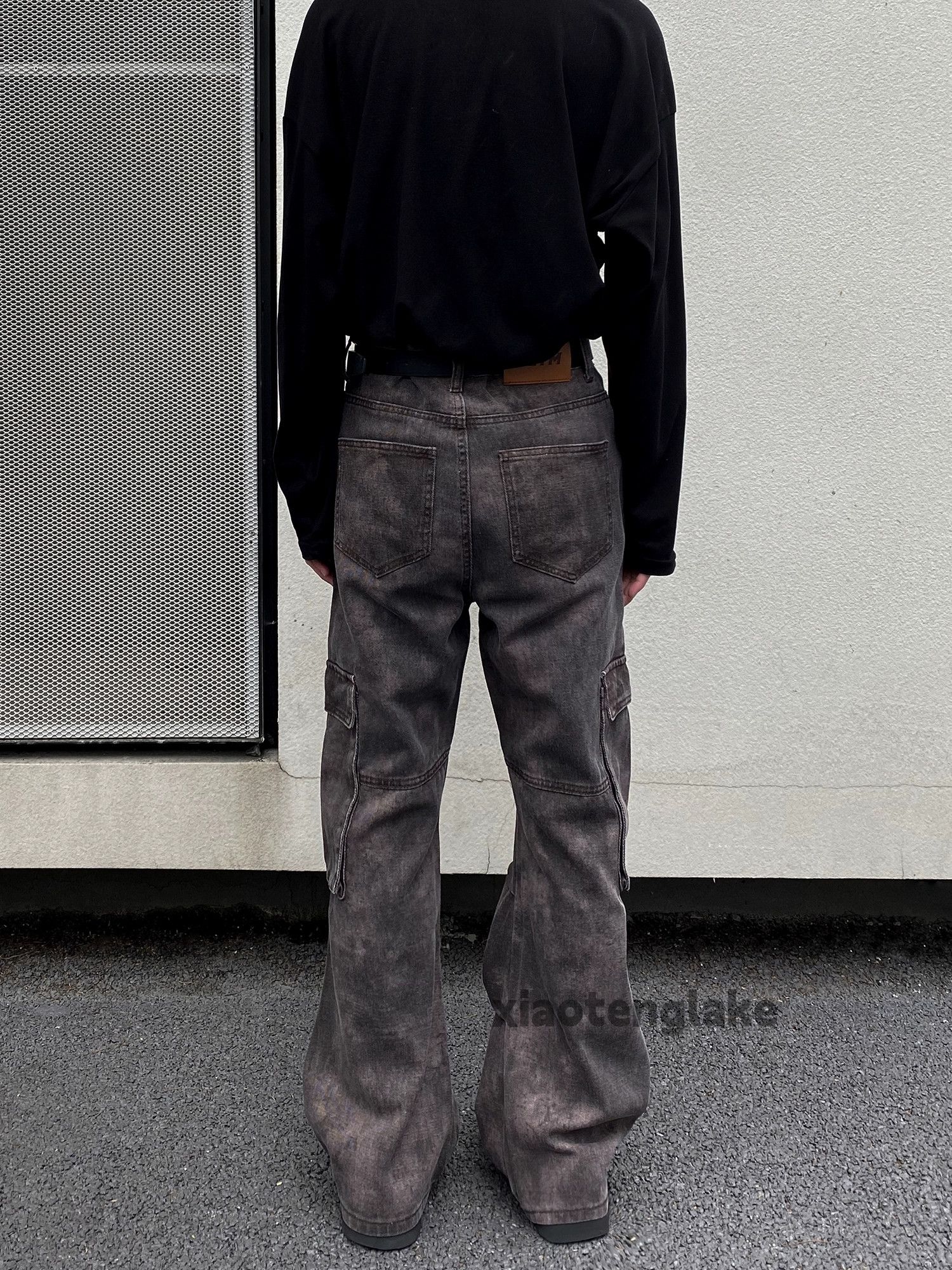 Designer × Japanese Brand × Vintage washed faded cleanfit yuppie tie dye flared cargo pants Size US 30 / EU 46 - 4 Thumbnail